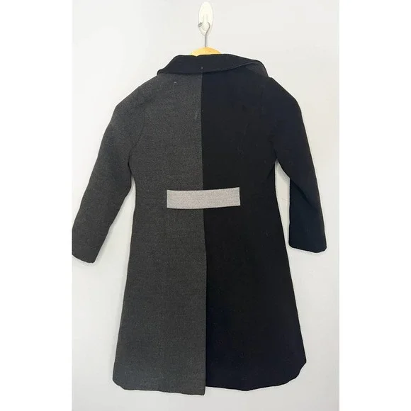 ROTHSCHILD sz 6 girls long wool gray black rosette dress coat EUC Jackets Coats